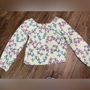 SO Girls Pastel Butterfly Print Top